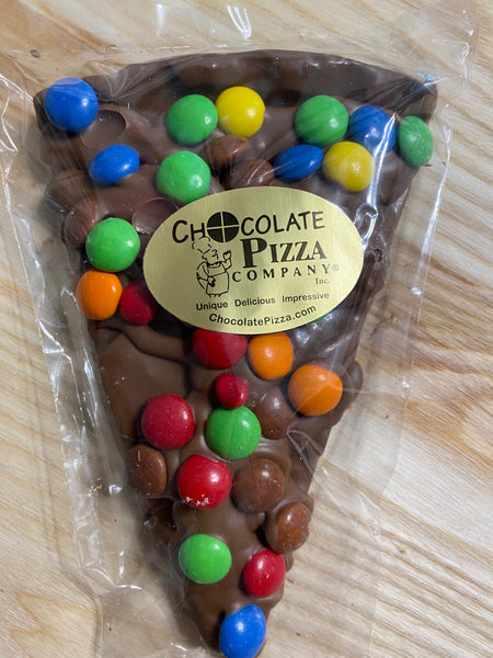 Candy Topped Chocolate Pizza Slice - Milk or Dark Chocolate